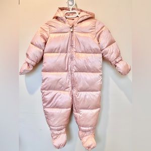 NWT Baby Gap Infant Light Pink Shimmer Snowsuit 6-12 months